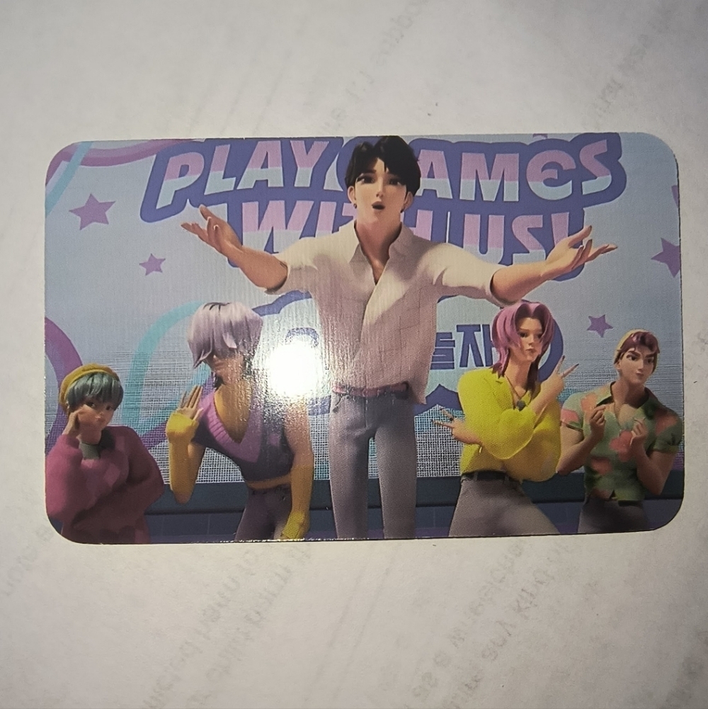 K-Pop Group Photo Card - Pastel Neon Characters